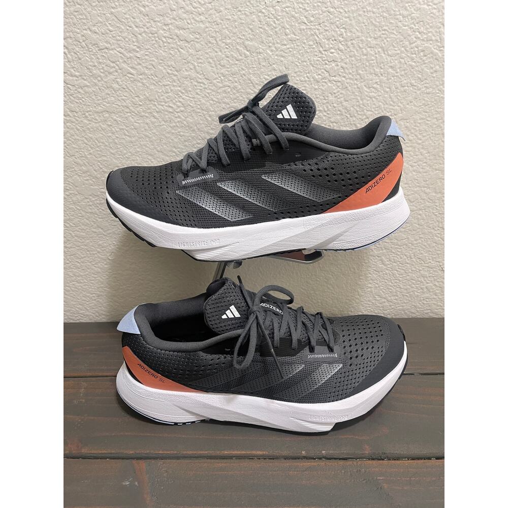 Adidas Women's Adizero Sl Running Shoes Size 6.5 Gray Peach White Light Strike